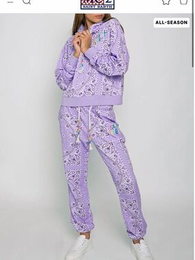 MC2 Saint Barth Lavender Bandana-Print Set